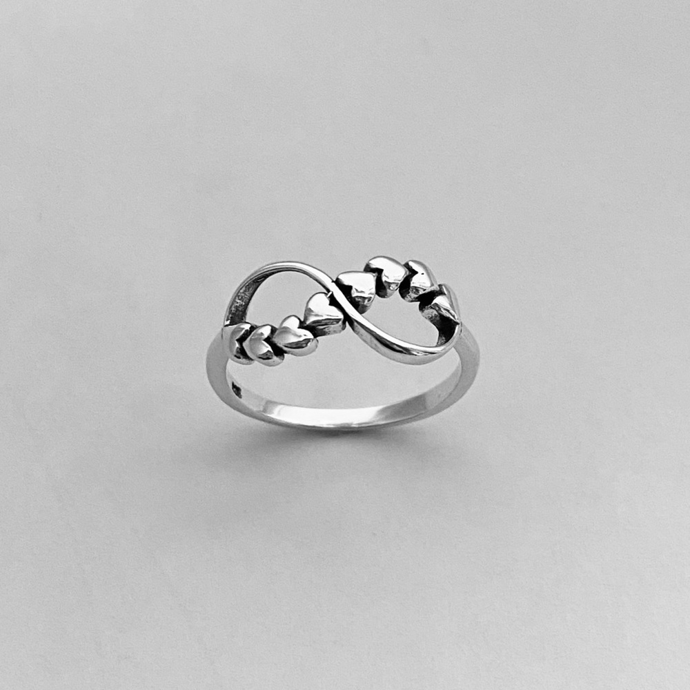 Sterling Silver Infinity Hearts Ring, Silver Rings, Infinite Ring, Love Heart
